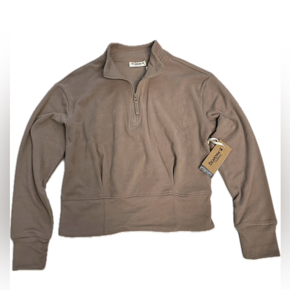NWT Bearpaw Outdoors Taupe Sweatshirt  Cropped Size Small
